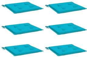 Almofadões p/ cadeira 6 pcs 40x40x4 cm tecido turquesa
