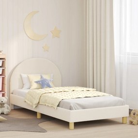 vidaXL Estrutura de Cama Infantil com Cabeceira Creme 90 x 190 cm
