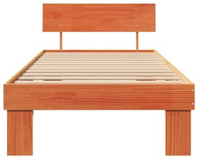 Estrutura da Cama com cabeceira Castanho-mel 80 x 200 cm