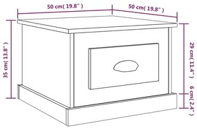 Mesa de centro 50x50x35 cm derivados madeira branco brilhante