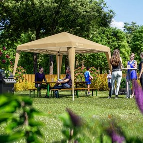 Tenda dobrável Popup Capri festas, eventos, feiras 3x3m com Saco de transporte Bege