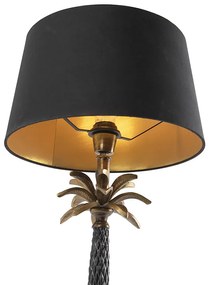Candeeiro de mesa Art Deco bronze com abajur preto 35 cm - Areka Art Deco