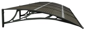 Toldo para porta 400x100 cm policarbonato preto