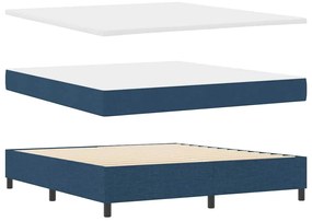 Cama Box com Colchão e LED Azul 180x200 cm, Tecido