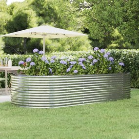 vidaXL Canteiro elevado jardim 291x140x68 aço galvanizado prateado