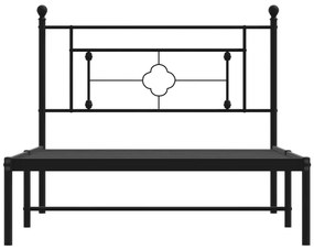 Estrutura de cama com cabeceira 107x203 cm metal preto