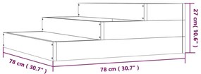 Vaso/floreira 78x78x27 cm pinho maciço preto