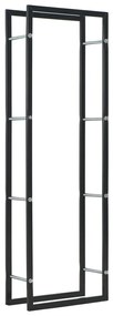 vidaXL Suporte para lenha 50x20x150 cm aço preto