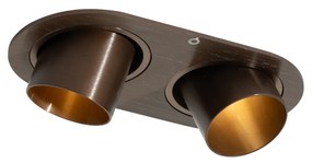 Foco embutido arredondado bronze escuro GU10 35mm inclinável 2 luzes - Installa