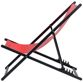 Cadeira de jardim dobrável vermelha e preta LOCRI II Beliani