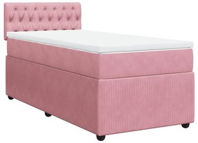 Cama com molas/colchão 90x190 cm veludo rosa