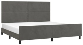 Estrutura de cama sem colchão 200x200 cm veludo cinzento-escuro