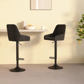 vidaXL Bancos de bar 2 pcs veludo preto