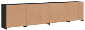 Aparador com luzes LED 283x37x67 cm preto