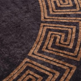 Tapete lavável antiderrapante φ120 cm preto e dourado
