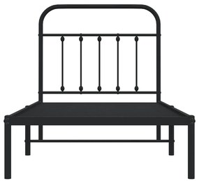 Estrutura de cama com cabeceira 80x200 cm metal preto