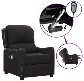 vidaXL Poltrona de massagens elétrica tecido preto