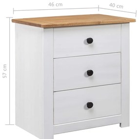 Mesa de cabeceira 46x40x57 cm madeira de pinho panama branco