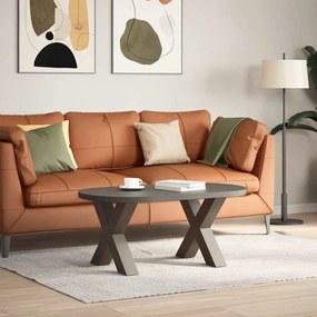 Pés para mesa de centro em formato de X, 2 peças, aço natural, 60x (42