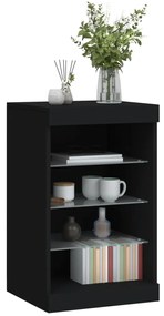 Aparador com luzes LED 41x37x67 cm preto