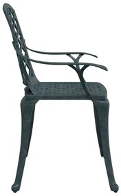 Cadeiras de jardim 2 pcs alumínio fundido verde