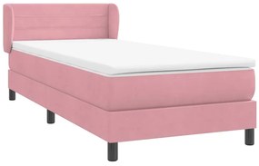 Cama com molas/colchão 80x220 cm veludo rosa