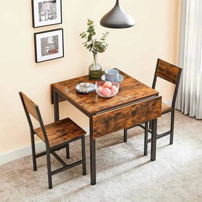 Mesa de cozinha dobrável de estilo industrial para 4 pessoas Tamanho desdobrado: 120 x 78 x 76,2 cm Castanho Vintage-preto