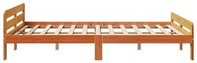Cama sem colchão 160x200 cm madeira pinho maciço castanho-mel