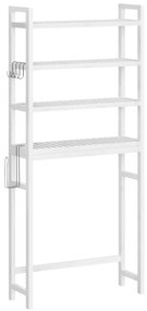 Organizador sobre o sanitário com 4 estantes ajustáveis | SONGMICS | 63 x 26 x 185 cm | branco | BTS041W01.