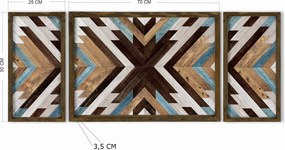 Pintura Decorativa em MDF com Moldura TAH038 – Multicolor – 70 x 50 cm