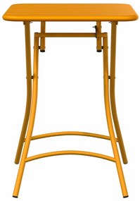 Mesa de Jardim Dobrável - Amarelo Mostarda - 55x55x73 cm - Aço