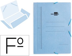 Pasta de Elásticos Folio com Abas Azul