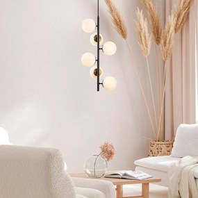 Candeeiro Chandelier Fazli – Preto Antique Cream – 40 x 40 x 86-176 cm