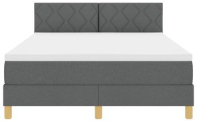 Cama Box Spring com Colchão Cinza Escuro 160x200 cm em Tecido