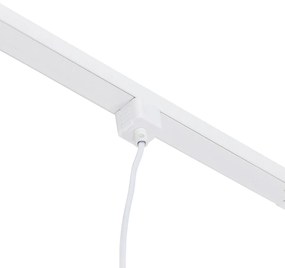 Sistema trilho monofásico com 3 focos e luminárias suspensas branco - Cavalux Jeana Moderno