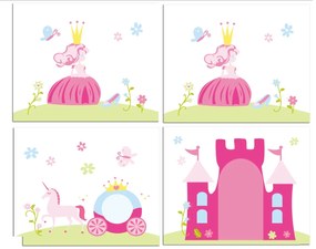 Conjunto cama Infantil SCOTT + escorrega + cortina de brincar PRINCESAS Branca