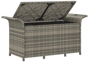 Banco de jardim com almofadão 116x46x57 cm vime PE cinzento