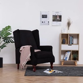 vidaXL Poltrona reclinável tecido preto