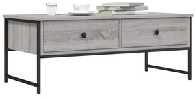 Mesa de centro 101x49x39,5 cm derivados madeira cinzento sonoma