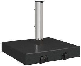 Base de Guarda-Sol Movível com Cabo em Granito Preto de 29 kg, Quadrad