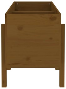 Canteiro elevado jardim 121x50x57 cm pinho maciço castanho-mel