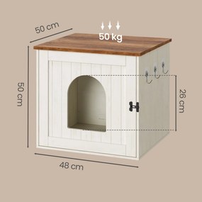 Armário para caixa de areia 55 x 50 x 50 cm, Snapsemble – montagem super rápida branco-castanho
