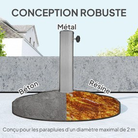 Base redonda para guarda-sol de jardim em resina, com 12 kg, para mastros de guarda-sol de 32, 38 e 48 mm, em tom bronze