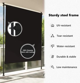 Estore de rolo para exterior 150x270 cm antracite