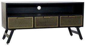 Móvel de Tv Dkd Home Decor Preto Metal Dourado (125 X 41 X 62 cm)