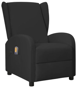 vidaXL Poltrona reclinável massagens couro artificial preto
