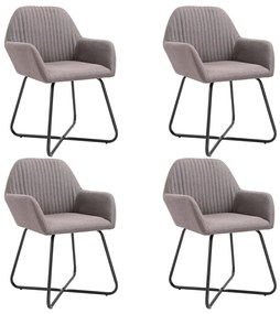 vidaXL Cadeiras de jantar 4 pcs tecido cinzento-acastanhado