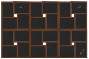 Moldura para 24 (10x15 cm) fotografias MDF castanho-escuro
