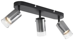 Foco de teto moderno cor de bronze 3 luzes giratório e ajustável - Drain