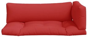 Almofadões de paletes 3 pcs tecido vermelho